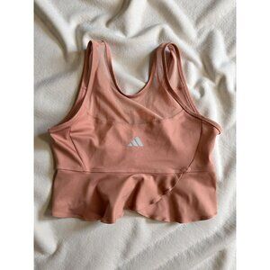 ADIDAS Women’s Crop Ruffle Nude Tank Top Size Medium NEW NWOT
